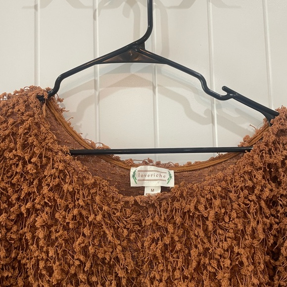 Love Riche women’s size medium orange texture long sleeve sweater - Picture 4 of 5